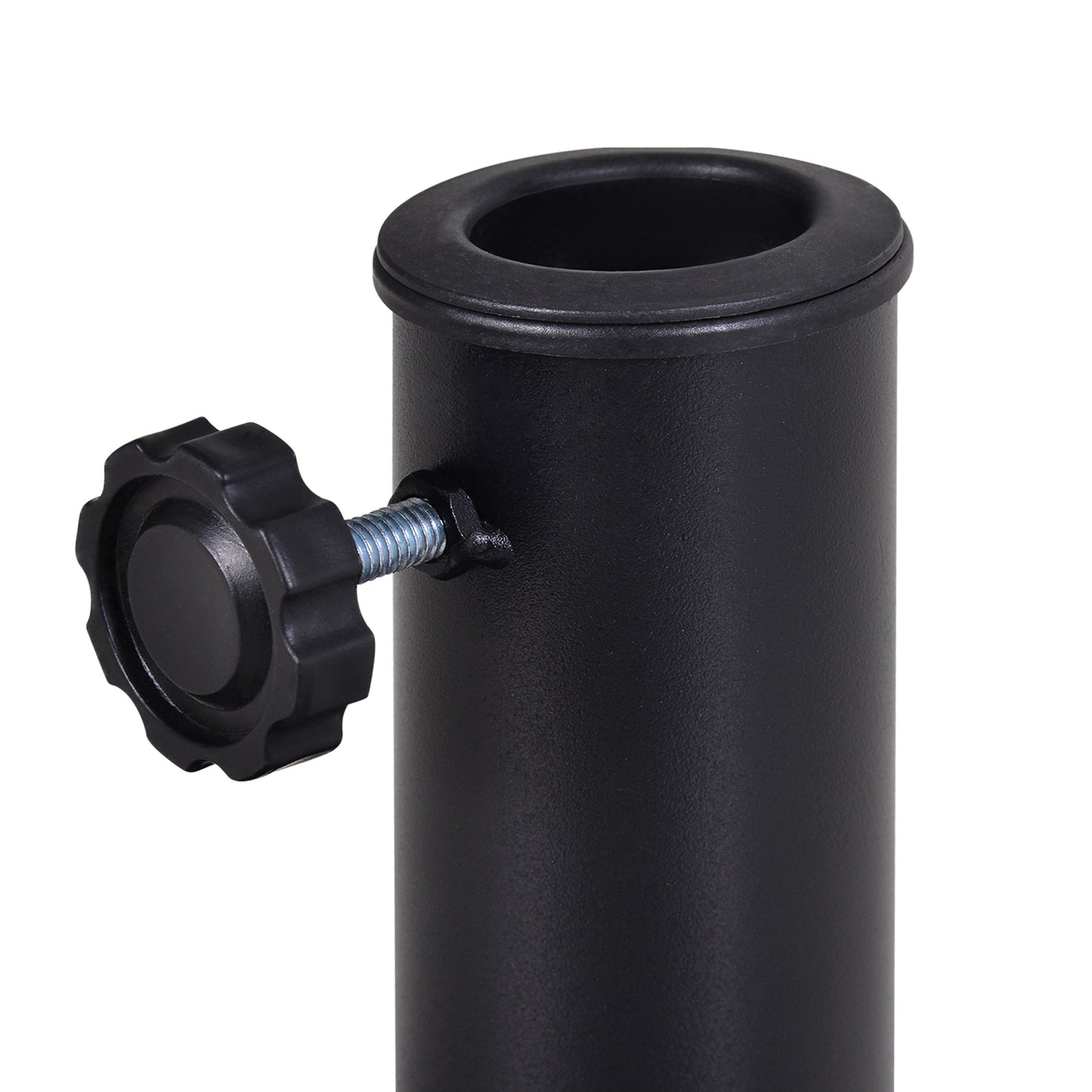 Outsunny 9kg Resin Parasol Base, Half Round Umbrella Stand with Floral Design for Garden, Outdoor, Suitable Umbrella Rod: Φ3.8cm, Φ4.8cm, Black