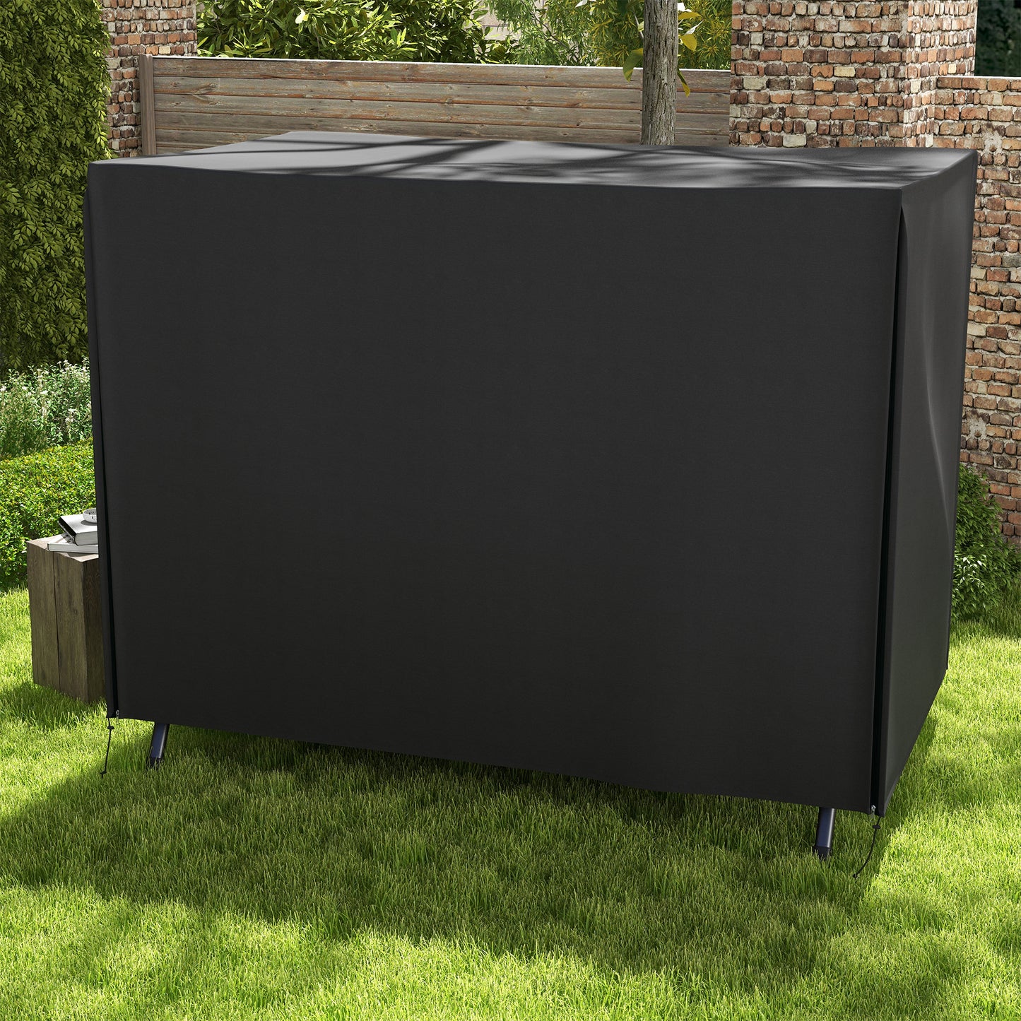 Outsunny 205 x 124cm Three-Seater Swing Chair Protective Cover Black