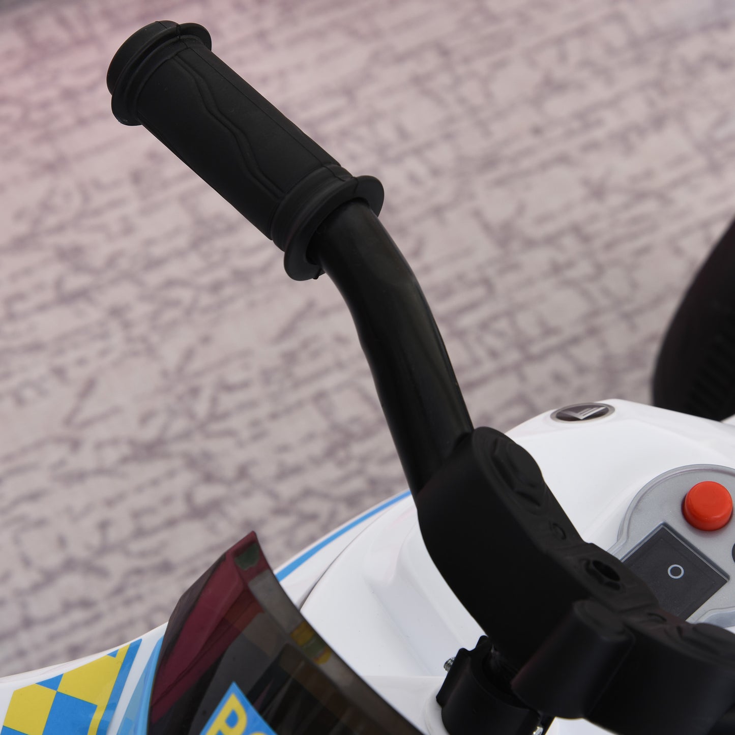 HOMCOM Kids Ride-On Police Bike 3-Wheel Vehicle w/ Music Lights Seat Handlebars Toddler NO POWER Child Learning Fun Development 18-36 Months Blue