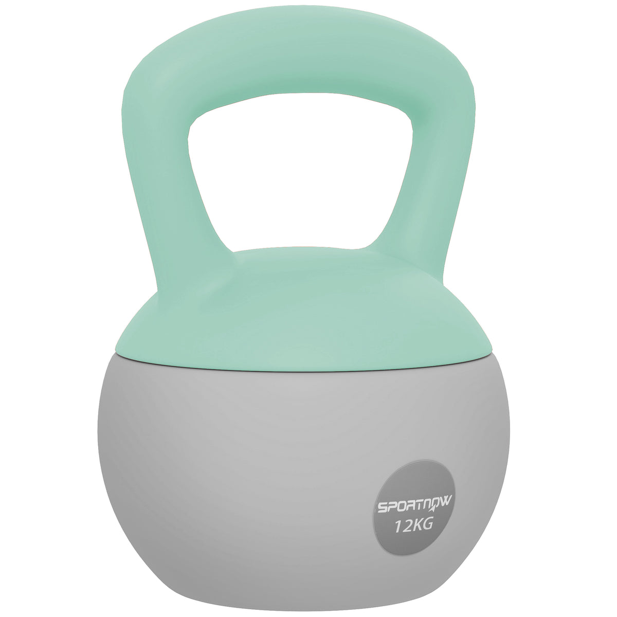 SPORTNOW 12 kg soft kettlebell with mint green handle and gray body