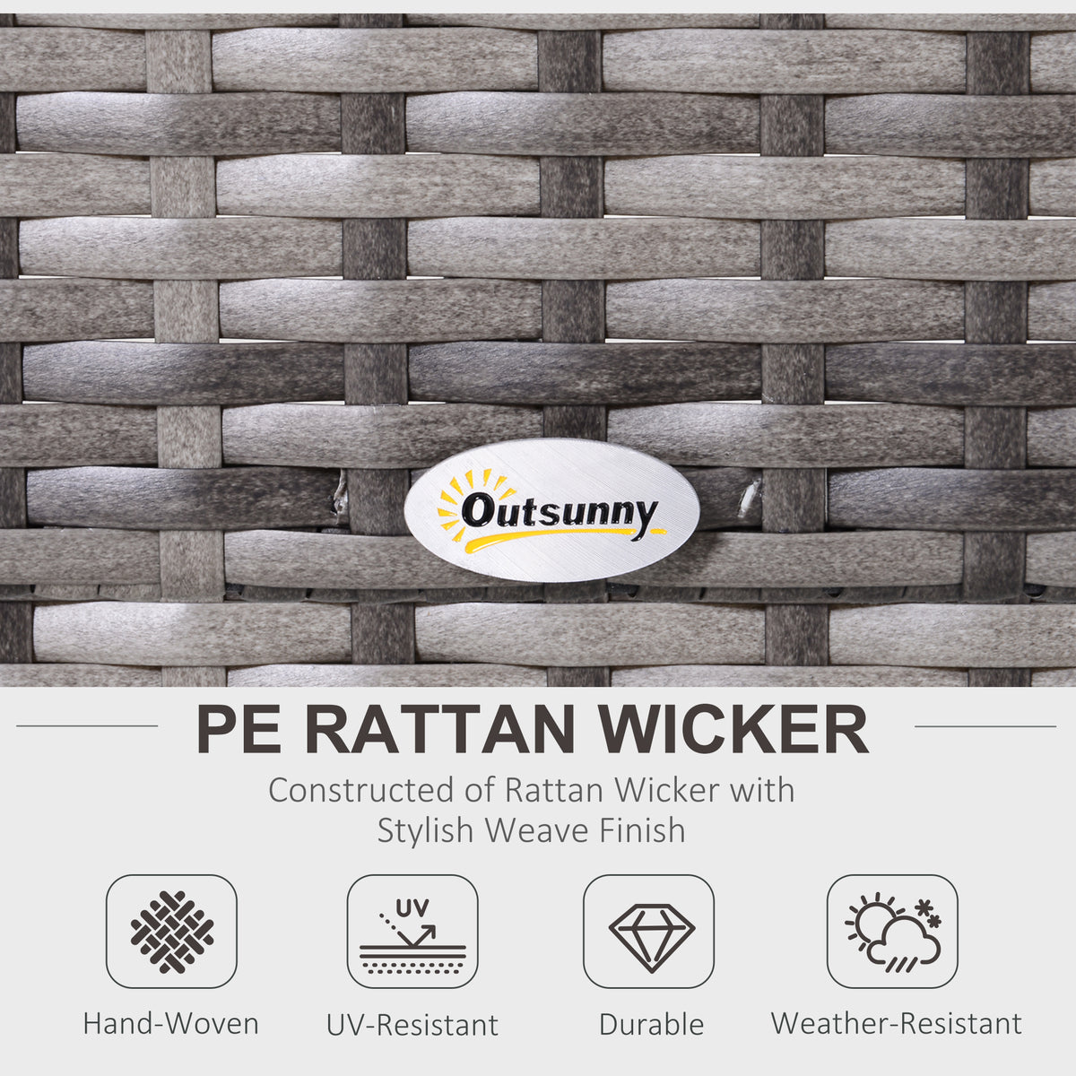 Close-up of Outsunny PE rattan wicker weave