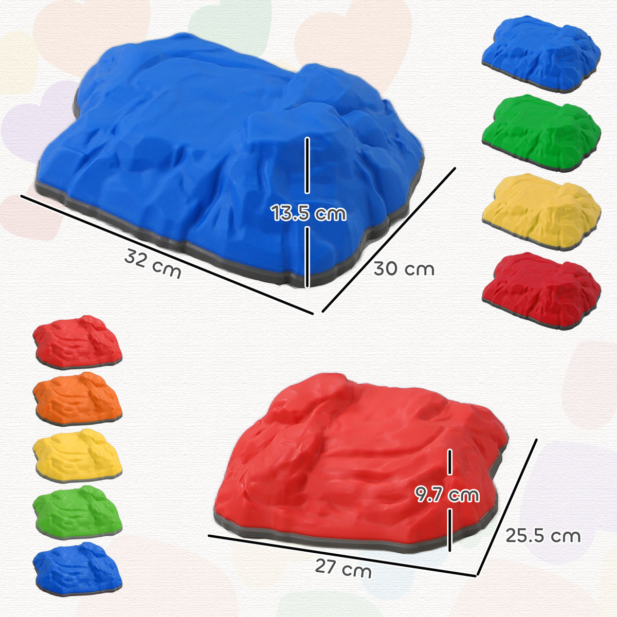 AIYAPLAY Balance Stepping Stones for Kids with Non-Slip Bottom, Indoor Outdoor Obstacle Course for Ages 3-8 Years, Multicoloured