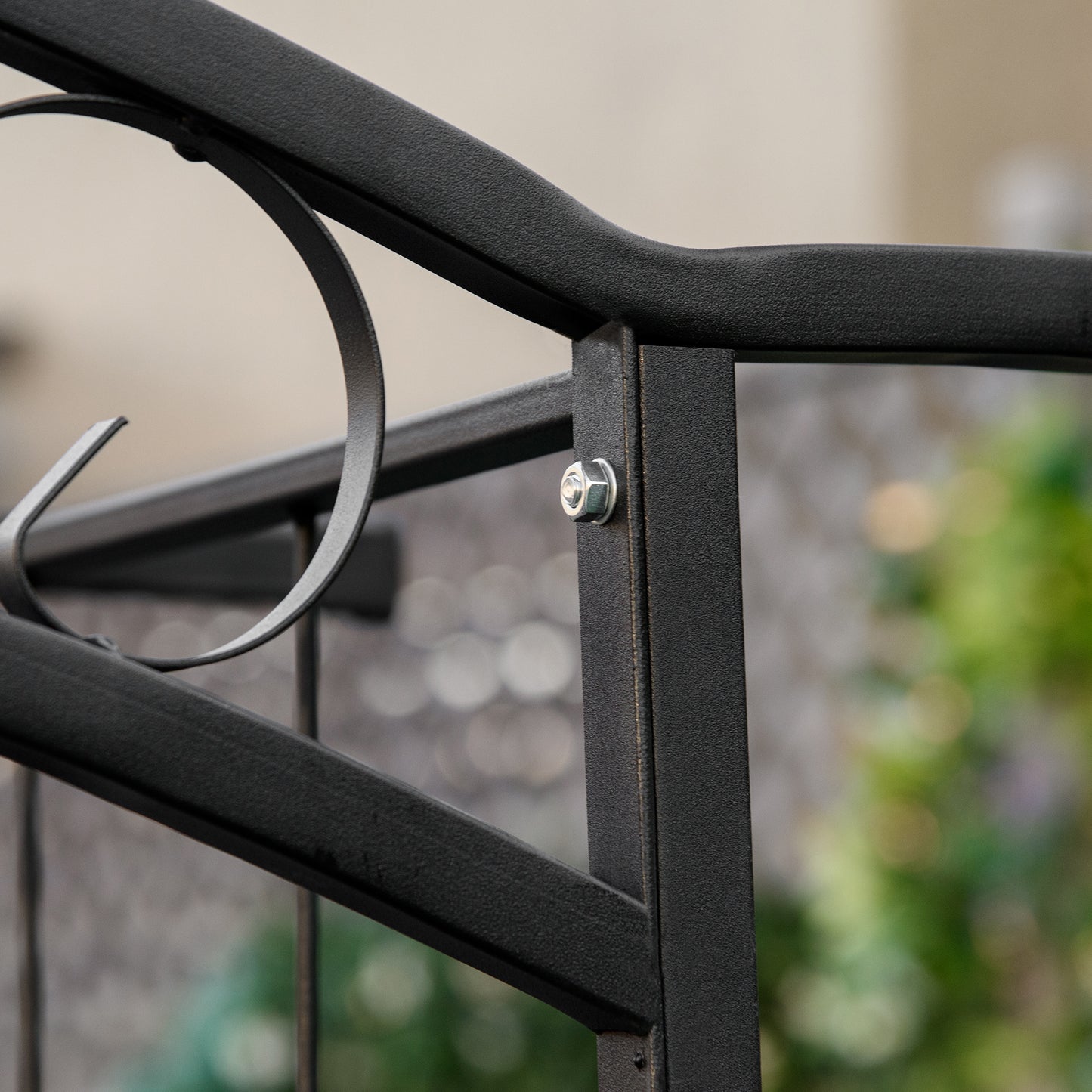 Outsunny 211cm Height Metal Garden Arch Arbor for Wedding Decor for Climbing Plants and Outdoor Decoration
