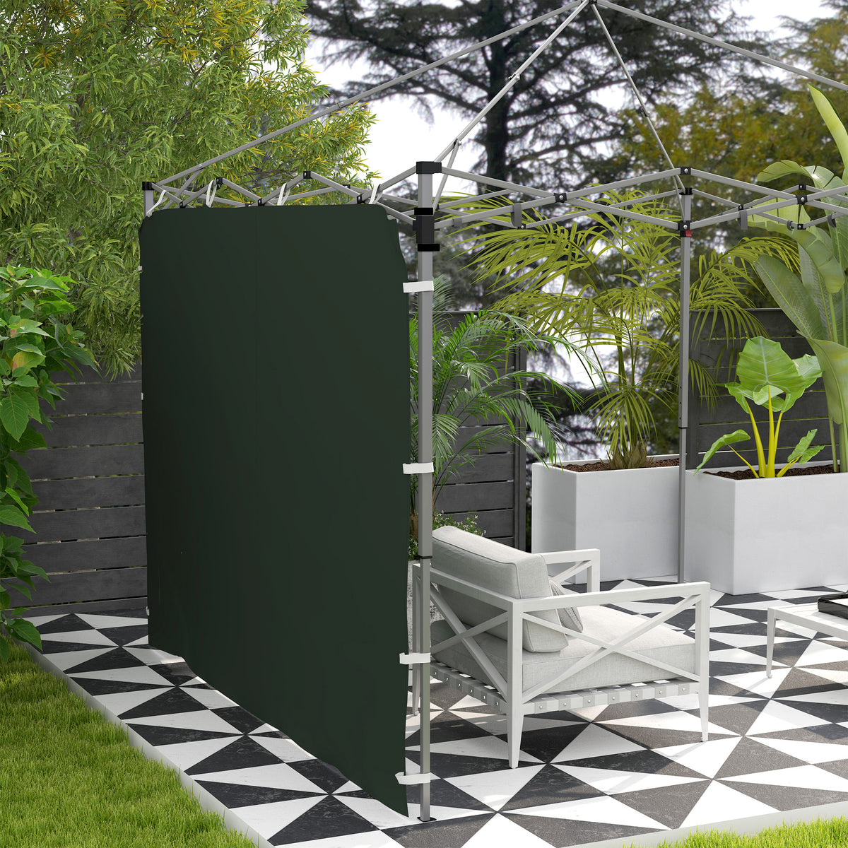 Outsunny 195 x 295cm Replacement Gazebo Sidewall - Green
