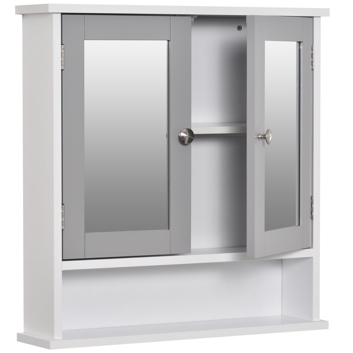 kleankin Bathroom Wall Storage Cabinet - Grey