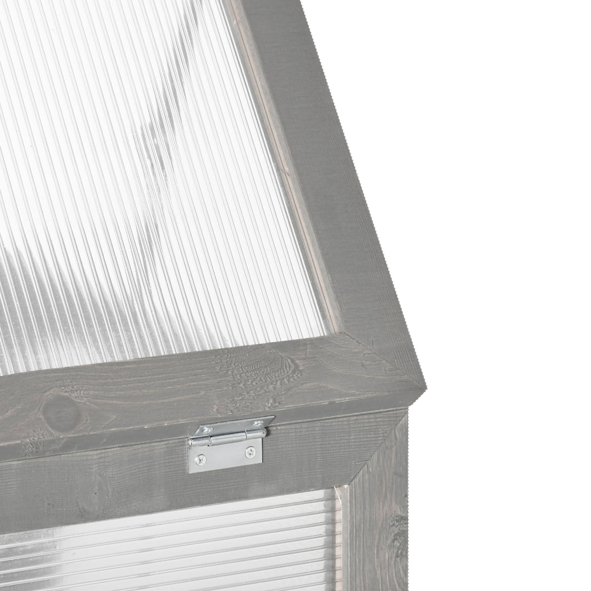 Outsunny 3-tier Wood Greenhouse Garden Polycarbonate Cold Frame Grow House w/ Storage Shelf, Dark Grey