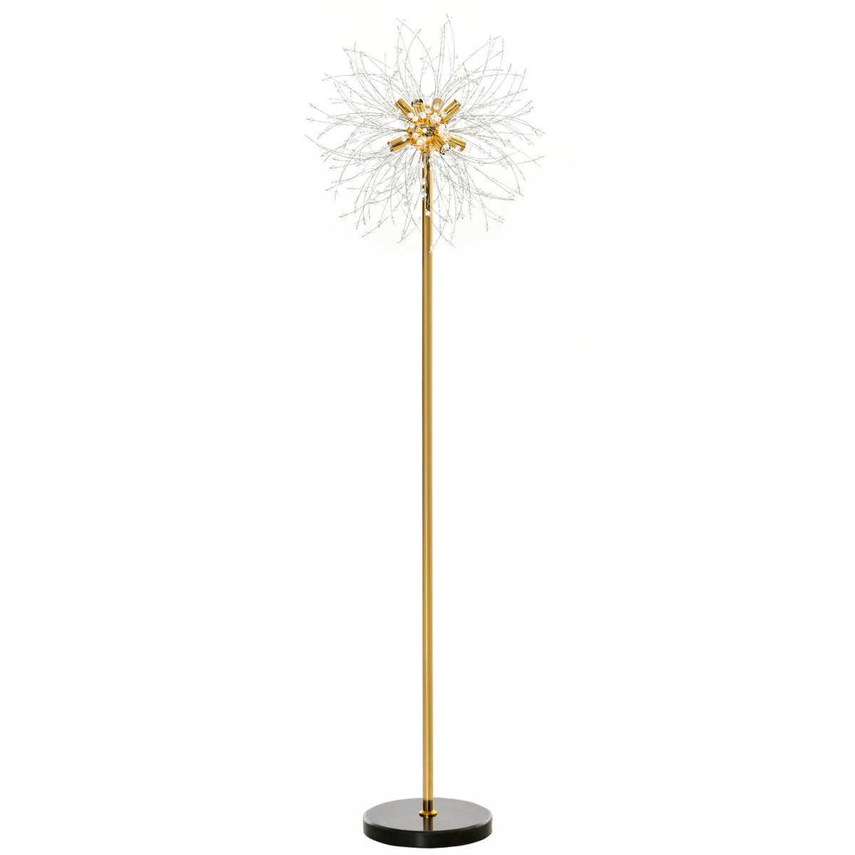 Photo of HOMCOM 160cm Dandelion-Crystallite Floor Lamp, with Foot Switch in Switch colour on a white background