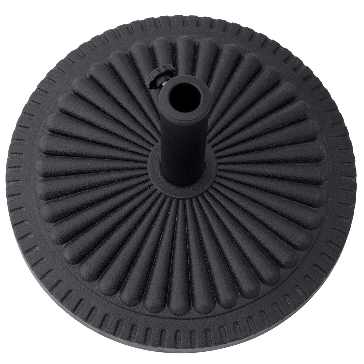 Outsunny 14kg Round Cement Parasol Base Umbrella Weight Stand Holder Fits Φ35mm,Φ38mm,Φ48mm Pole for Patio Outdoor Garden - Black