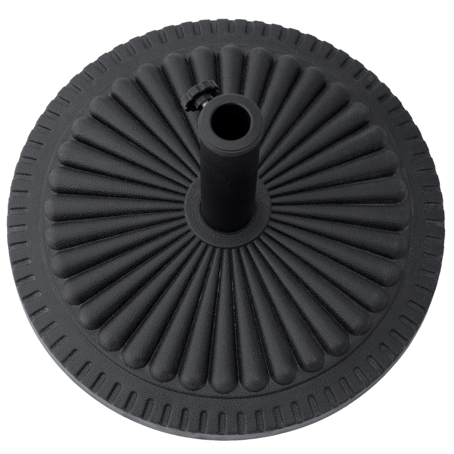 Outsunny 14kg Round Cement Parasol Base Umbrella Weight Stand Holder Fits Φ35mm,Φ38mm,Φ48mm Pole for Patio Outdoor Garden - Black