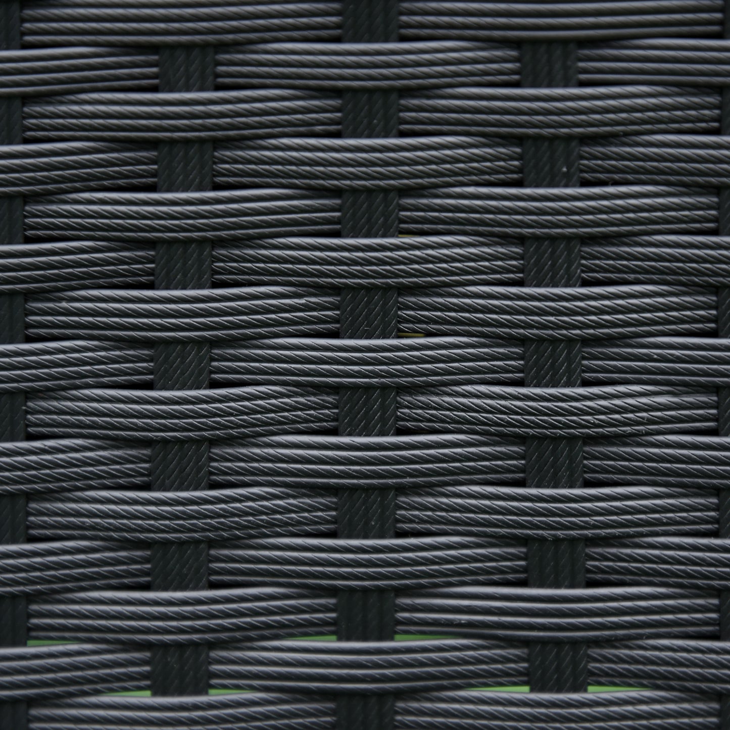 Close-up of the black woven wicker texture on the Outsunny bistro set