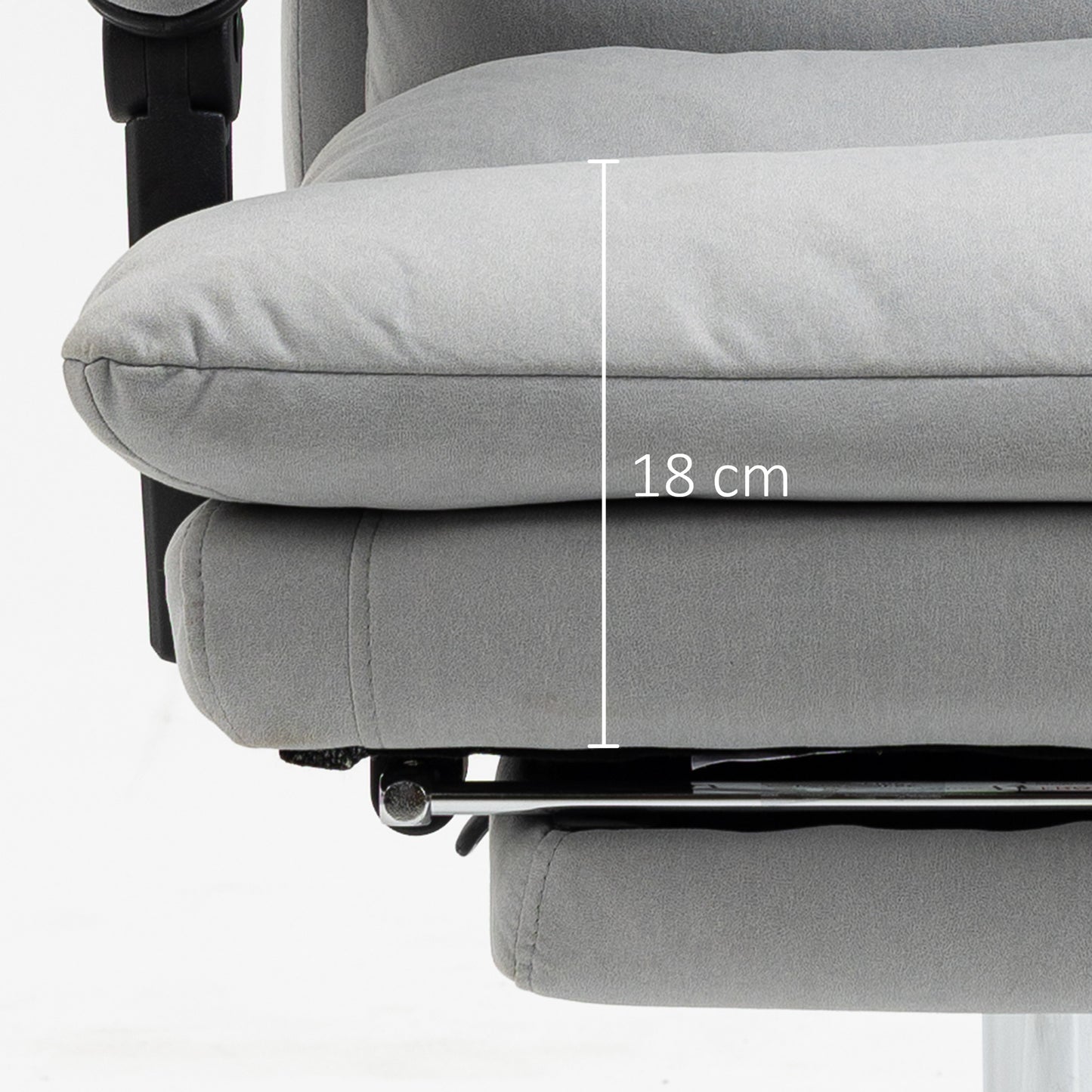 Vinsetto Office Chair with Footrest, Double Padding Ergonomic Desk Chair with 6-Point Vibration Massage and Back Heating, Microfibre Fabric with 135° Reclining Back, Grey
