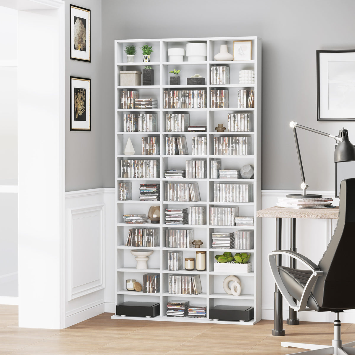 HOMCOM 33 Adjustable Compartment Storage Unit - White