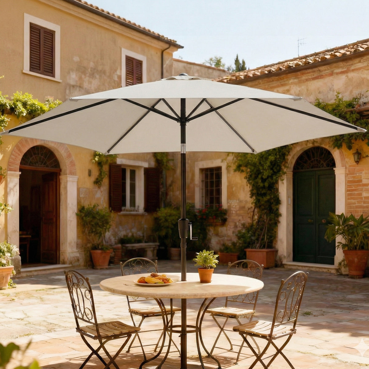 Outsunny 2m Garden Parasol Umbrella, Outdoor Table Parasol Umbrella with Crank Handle, Tilt Function, UV30+ Protection