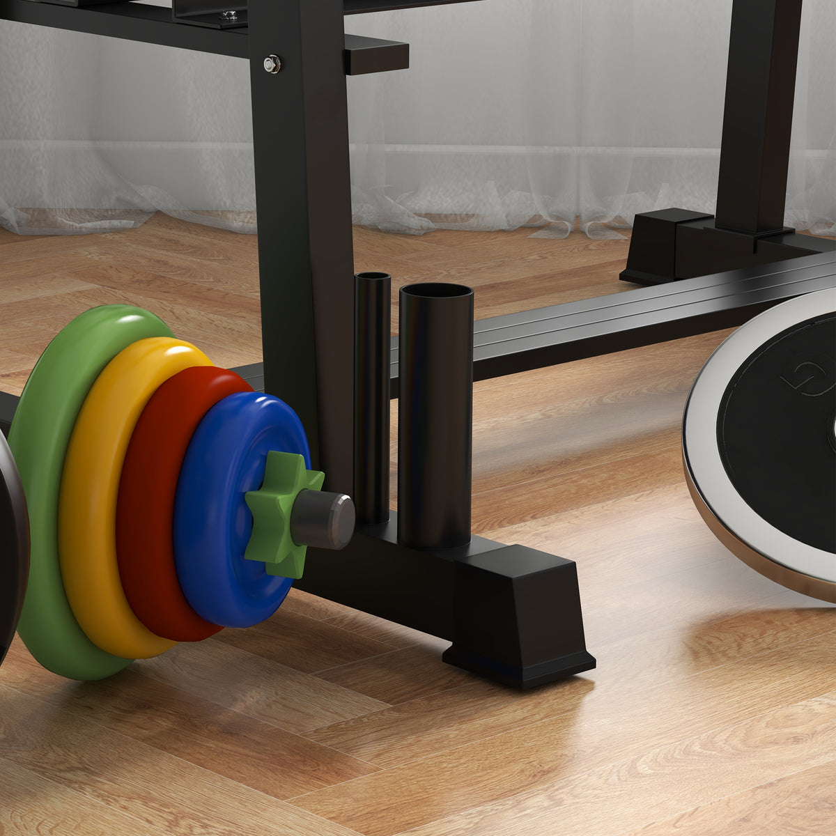 SPORTNOW 3-Tier Dumbbell Rack, Versatile Weight Rack with 4 Weight Rods for Dumbbells, Kettlebells and Plates (Rack Only)