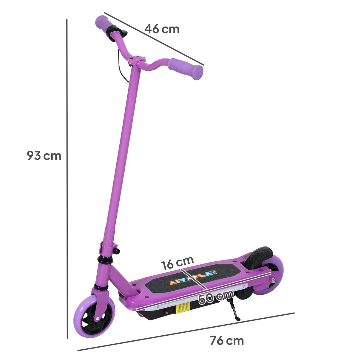 AIYAPLAY Electric Scooter for Kids 6-14 Years, with Colourful Lights, Purple
