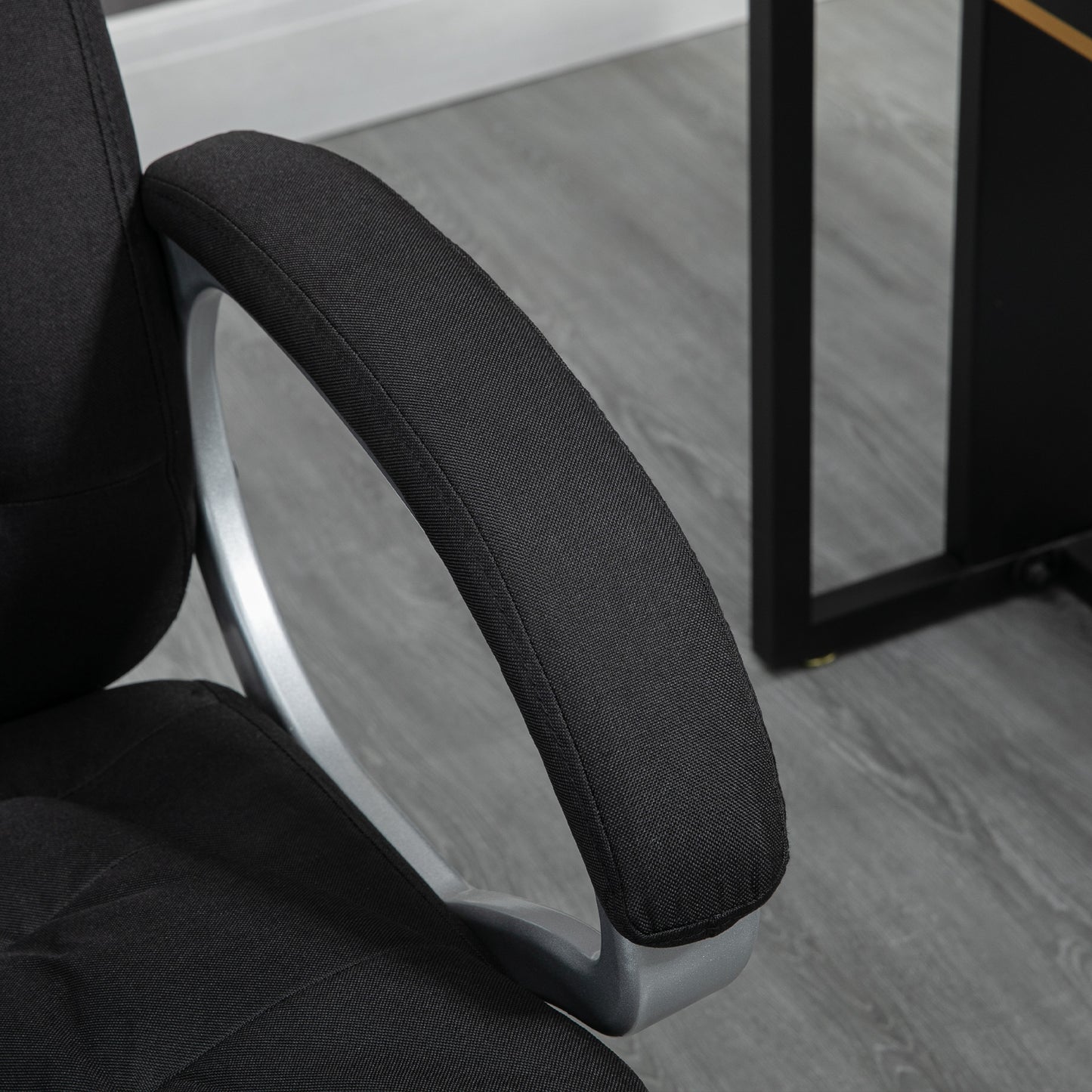 HOMCOM Office Chair Computer Chair Executive Office Chair with Height Adjustable, Comfortable Desk Chair for Home Office Fabric Black