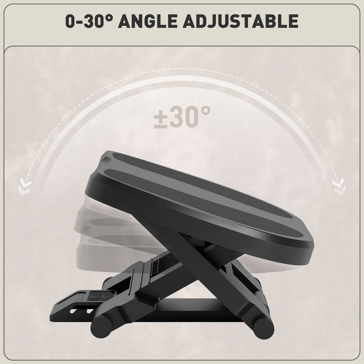 HOMCOM footrest tilted to show its adjustable angle mechanism