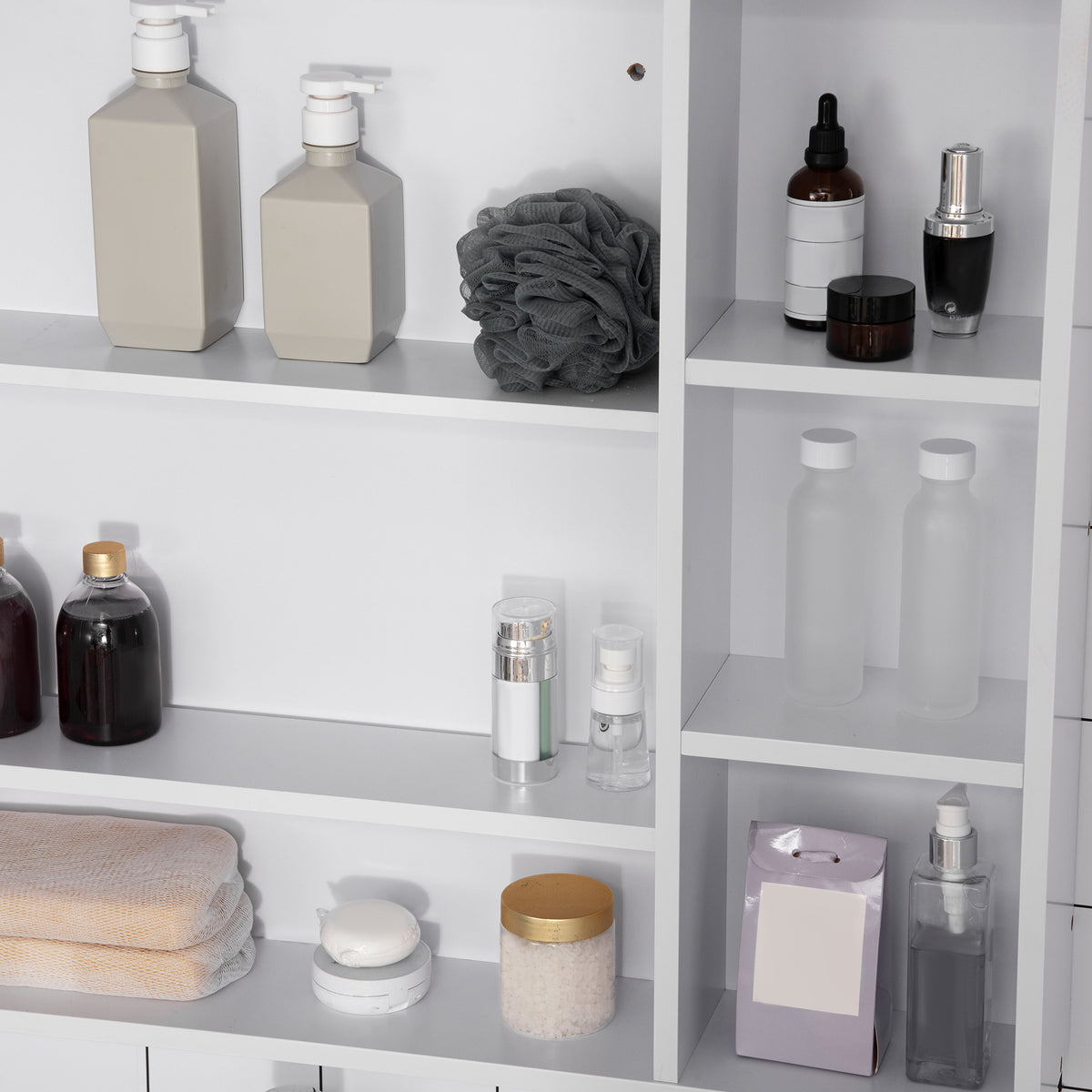 kleankin Wall Mounted Medicine Cabinet, Bathroom Mirror Cabinet with Mirrored Door, Shelves and Storage Cupboard, White