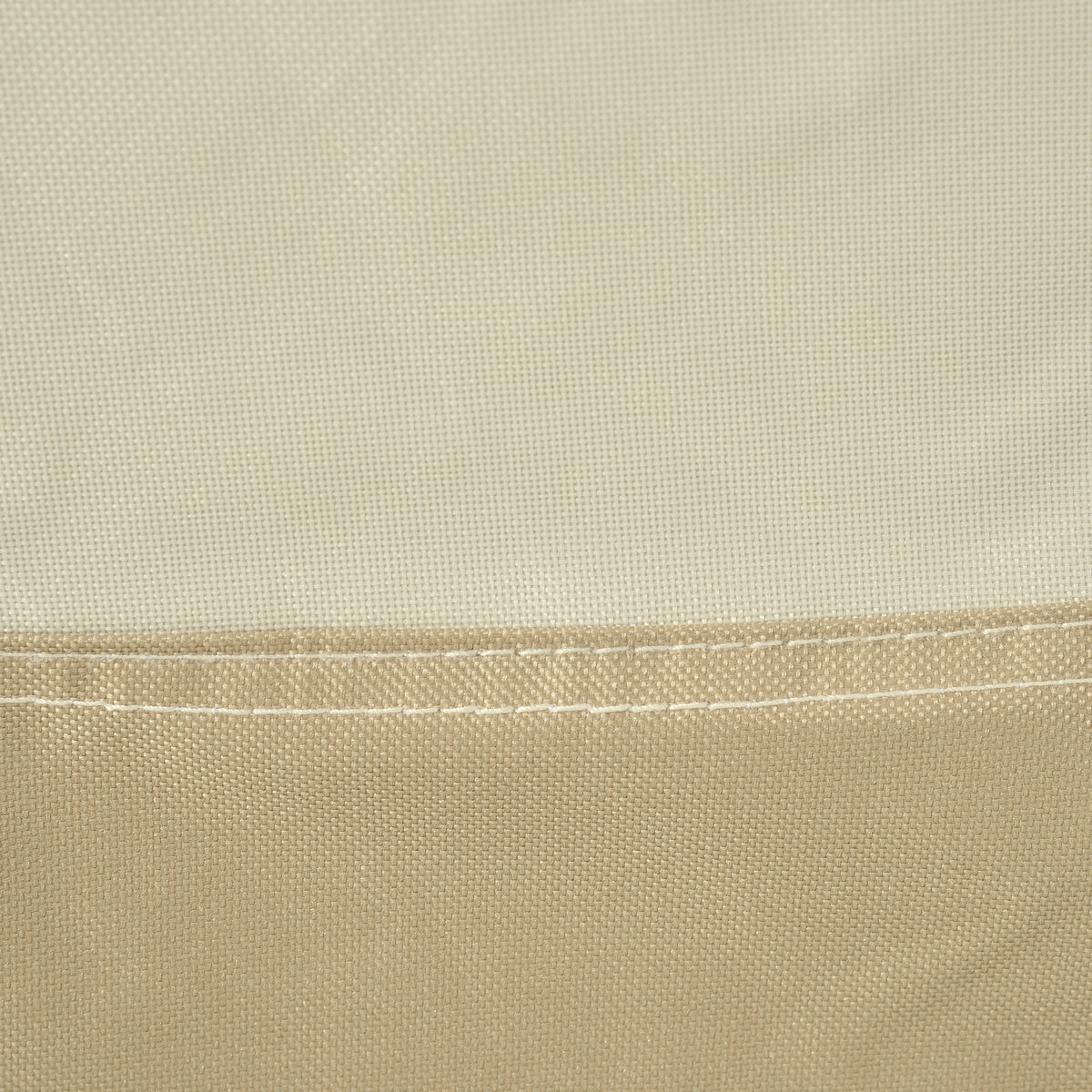 Outsunny cover close-up showing textured fabric and double-stitched seam