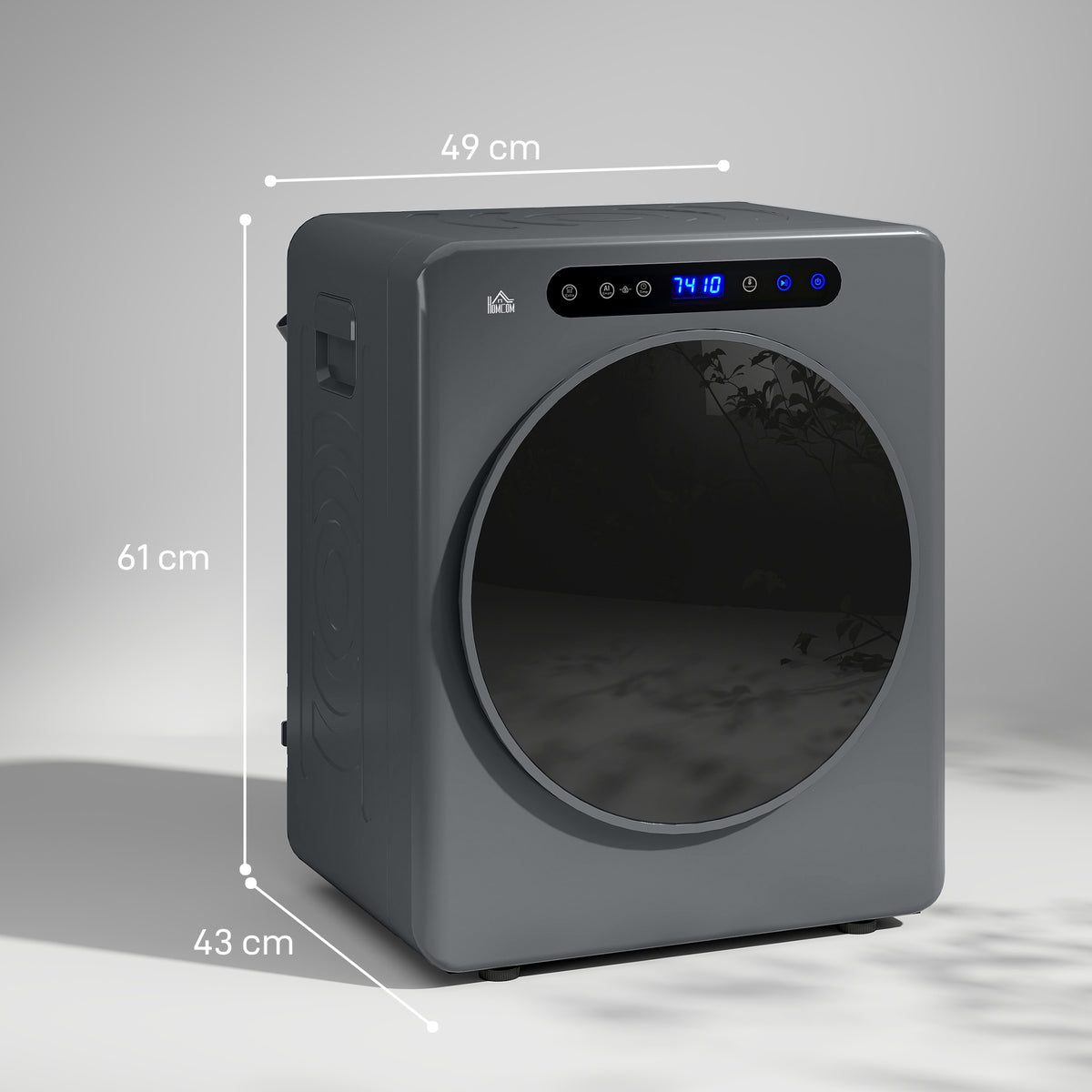 HOMCOM 4kg Compact 40-60℃ Tumble Dryer - Grey