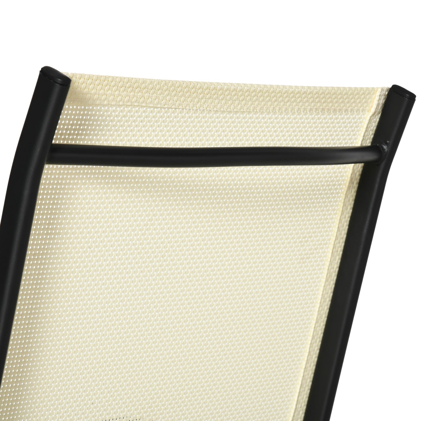 Outsunny Set of Four Folding Garden Chairs - Beige