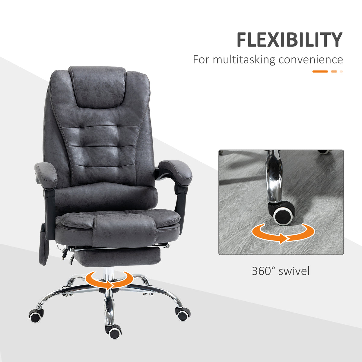 Vinsetto padded office chair with a 360-degree swivel base and caster wheels