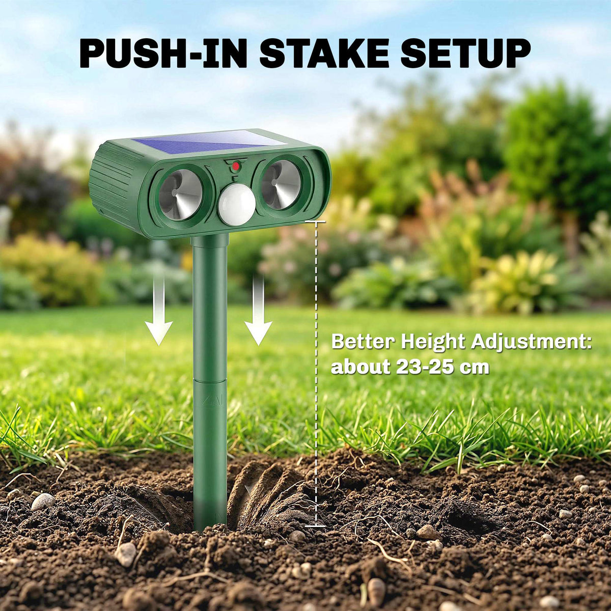 Outsunny Ultrasonic Cat Repellent, PIR Motion Sensor 110°, LED Flash, Solar Cat Deterrents for Gardens UK