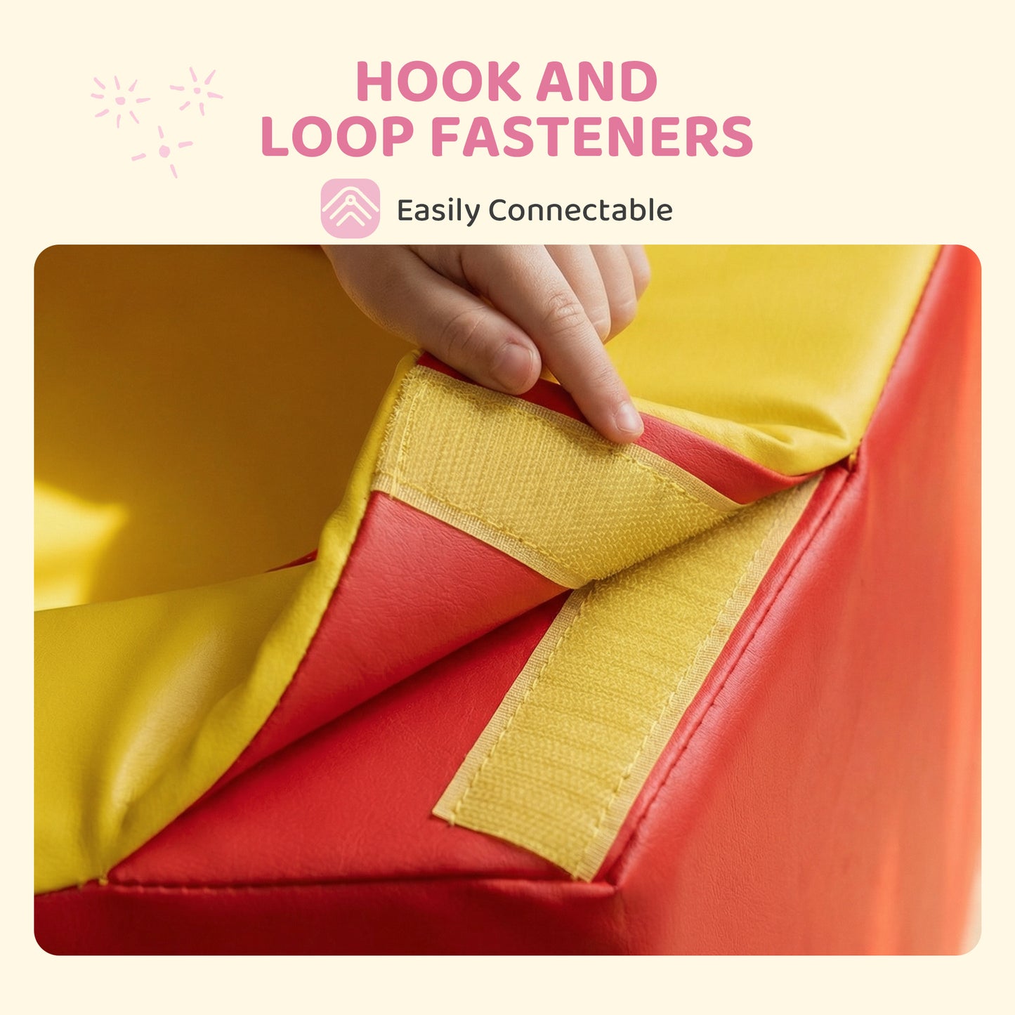 HOMCOM 6 Piece Soft Play Equipment for Kids Climb and Crawl, Red