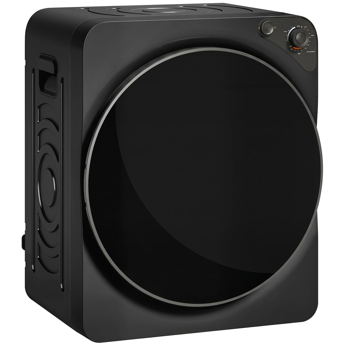 Photo of HOMCOM 5kg Vented Tumble Dryer, 1000W Compact Tumble Dryer with 5 Drying Modes, Stainless Steel Tub, Black in Black colour on a white background