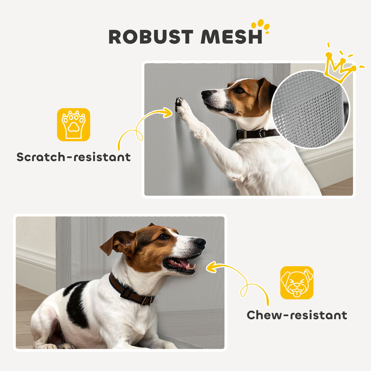 PawHut Retractable Pet Safety Gate, Folding Dog Barrier, Grey