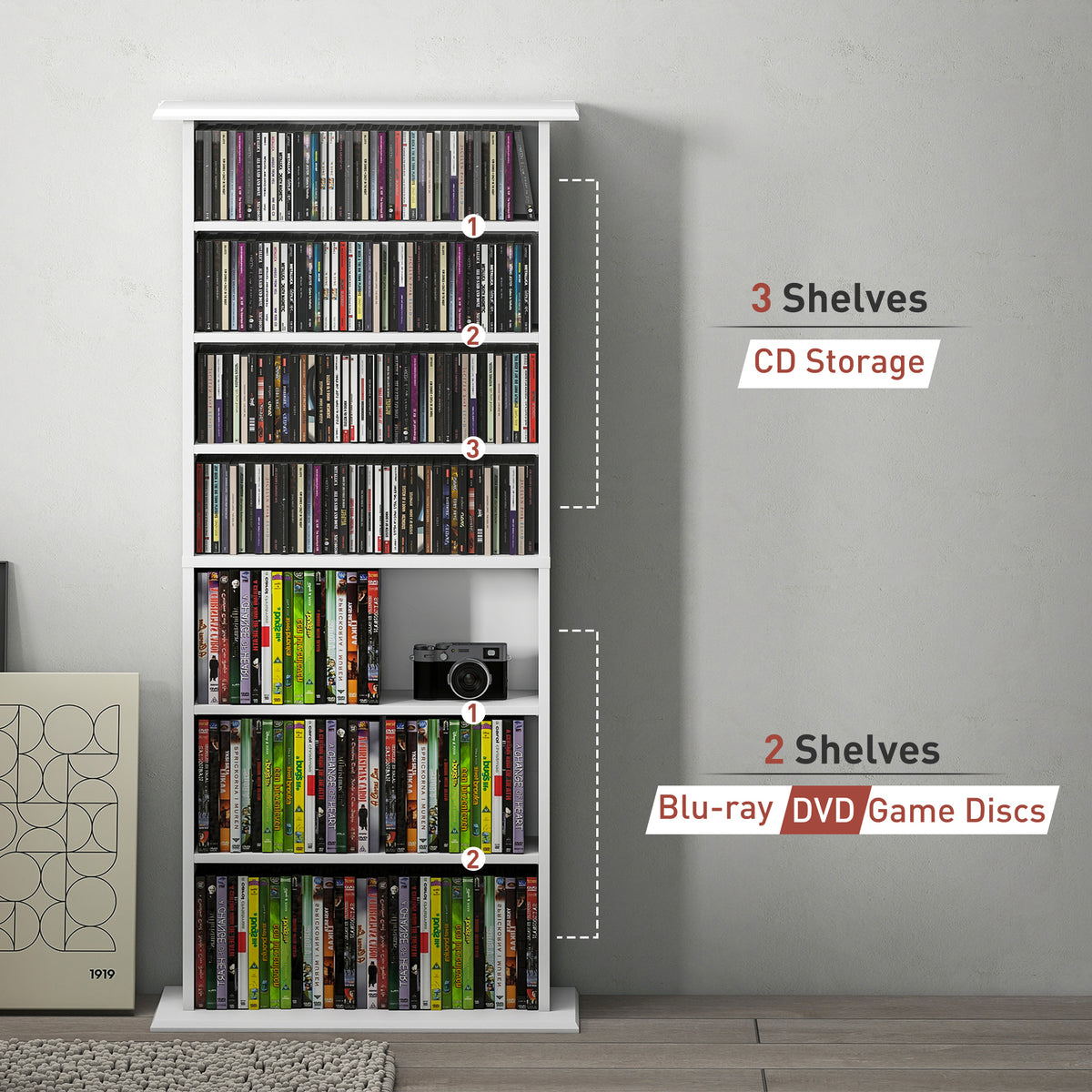 HOMCOM 360 CD Storage Unit - White