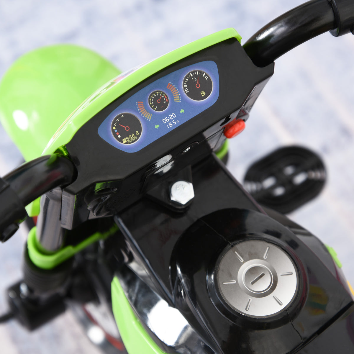 HOMCOM Trike for Kids, Toddler Pedal Motorcycle, Kids Ride On Tricycle Early Learning w/ Music Lights Handlebar Stickers Exercise Boys Girls Gift for 18 - 36 Months Green