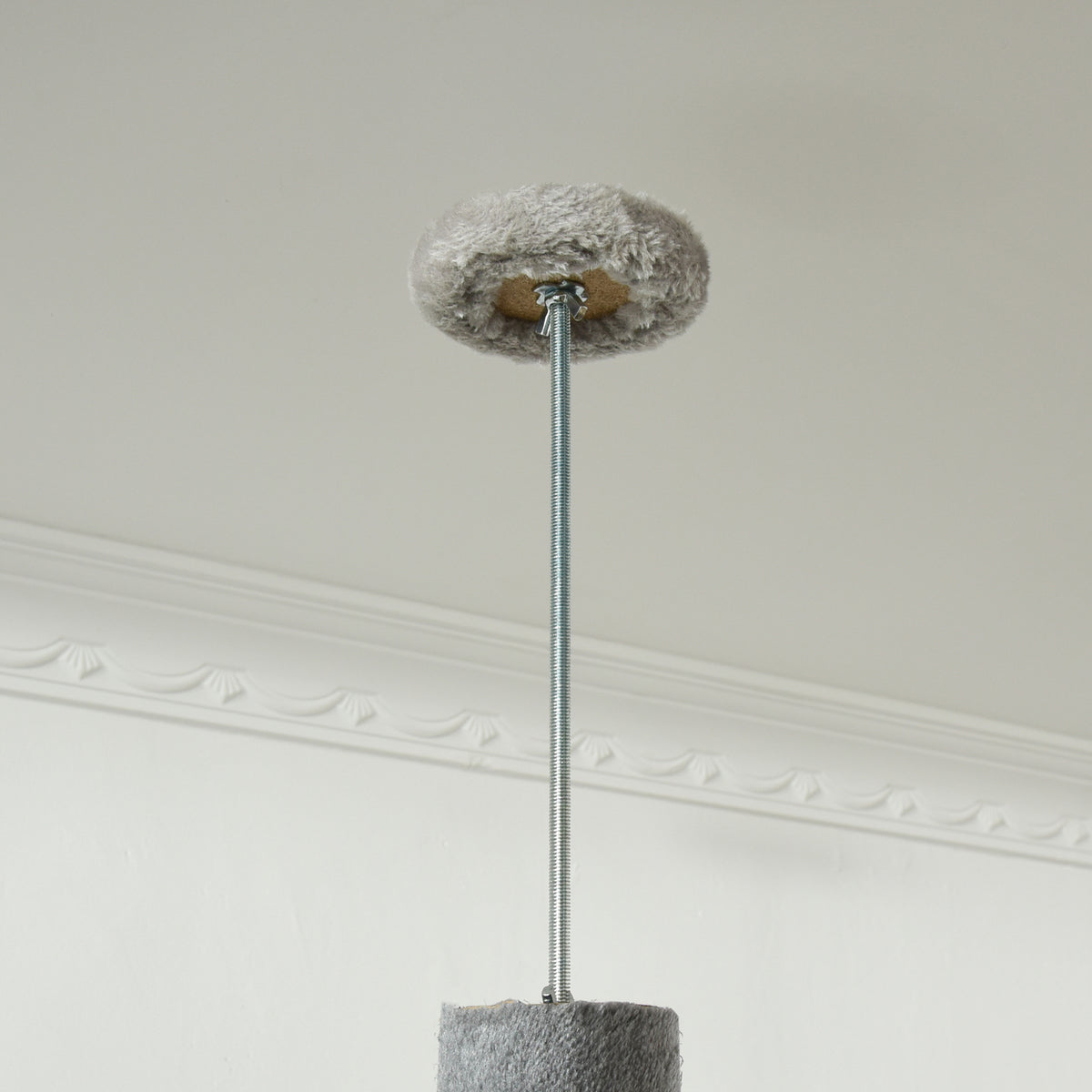 PawHut Floor to Ceiling Cat Tree for Indoor Cats, Kitten Tower, Condo, Multi-Layer Activity Center, Indoor Pet Play House with Solid Scratching Post Hanging Balls, Light Grey