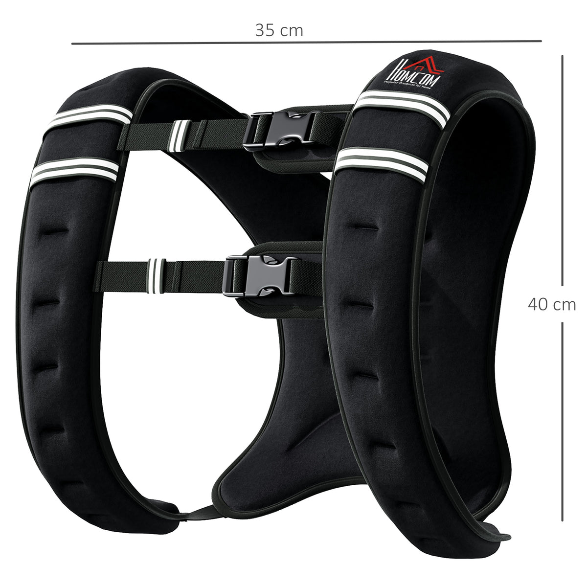 HOMCOM weighted vest with adjustable straps, shown with 35 cm by 40 cm dimensions