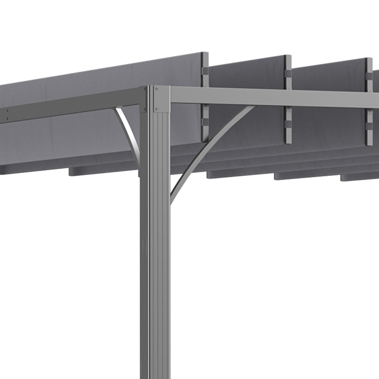 Outsunny 4 x 3(m) Outdoor Pergola with Retractable Roof, Aluminium Louvered Patio Gazebo Canopy for Garden, Patio, Grey