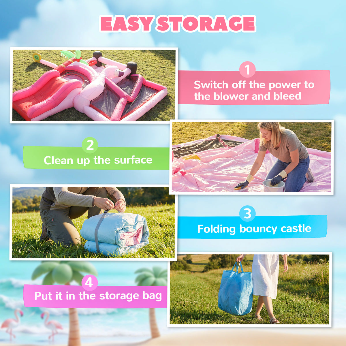 AIYAPLAY Inflatable Bounce House for Kids with Slide, Ball Pit, Basketball Hoop and Blower for Indoor Outdoor Garden, Pink