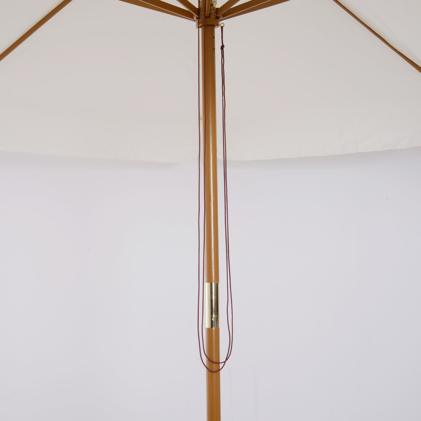 Outsunny 3.3m Elegant Wooden Parasol with Wooden Frame and Bamboo Ribs- Cream