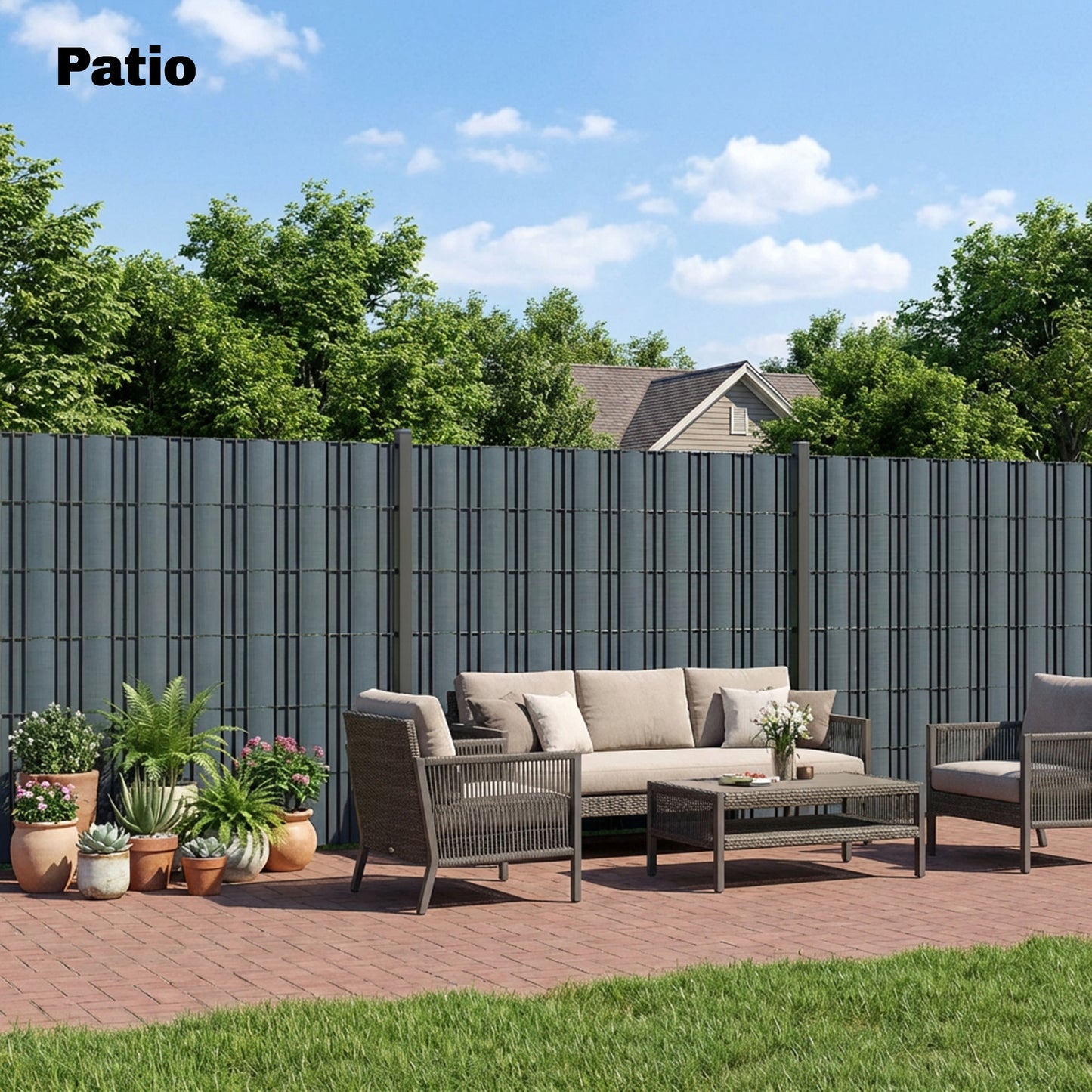Outsunny 2Pcs Privacy Garden Screen Fence, UV Resistant Waterproof Windbreak Fencing, 70mx19cm, Grey