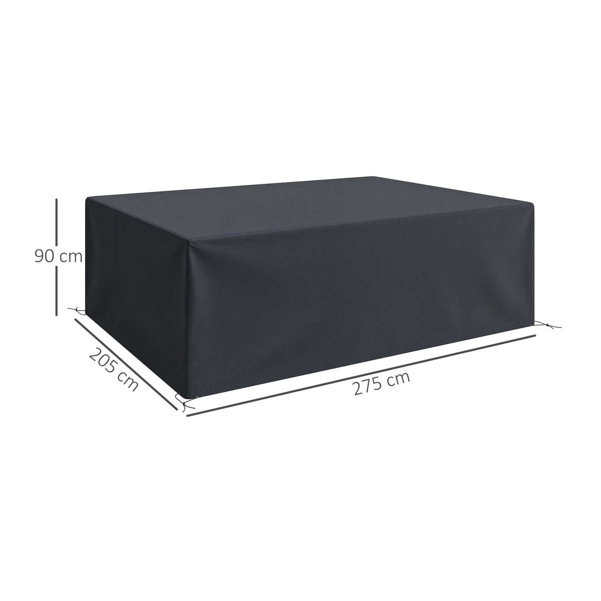 Outsunny black furniture cover, 275 cm long, 205 cm wide and 90 cm high