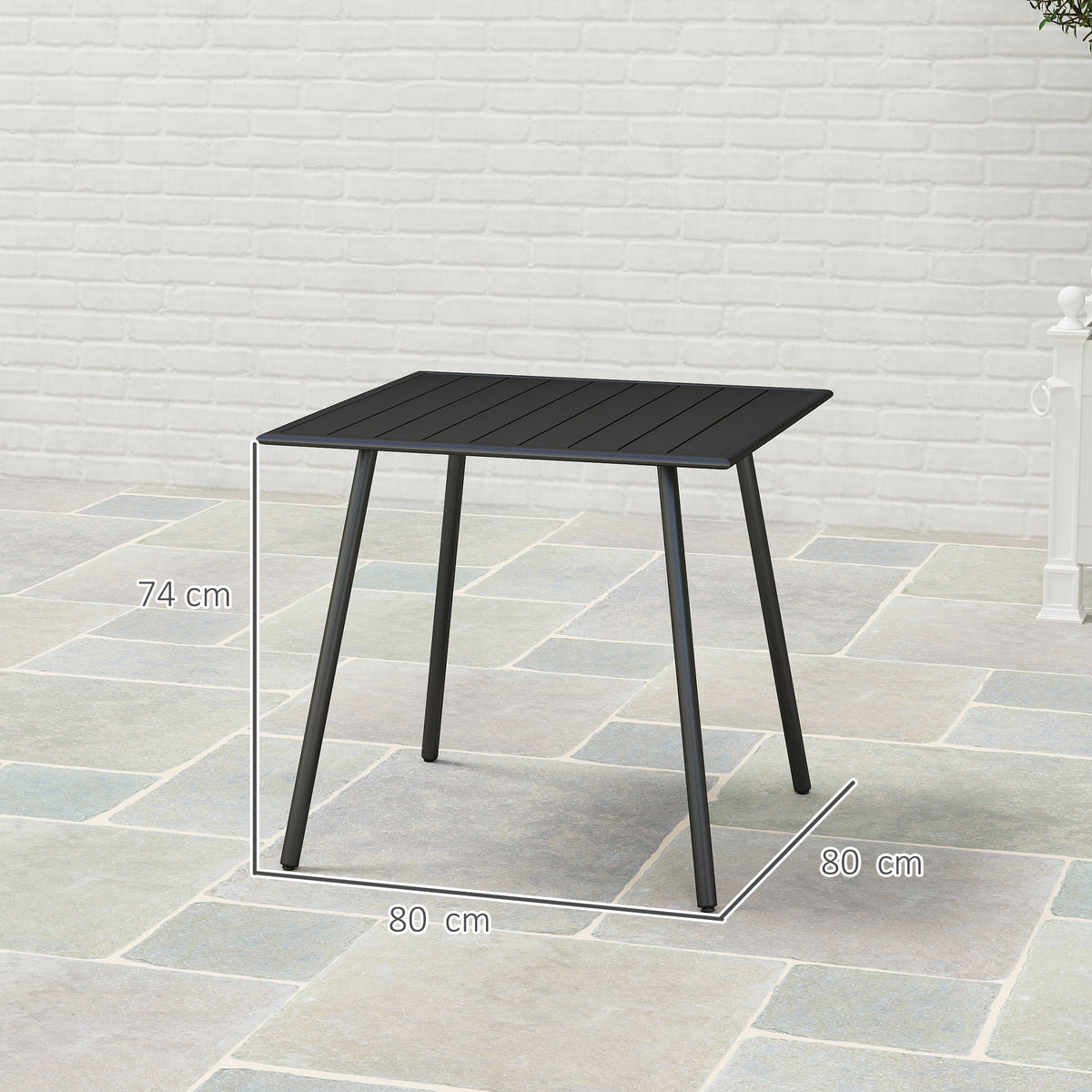 Outsunny square outdoor table, 80 cm wide and long, 74 cm high