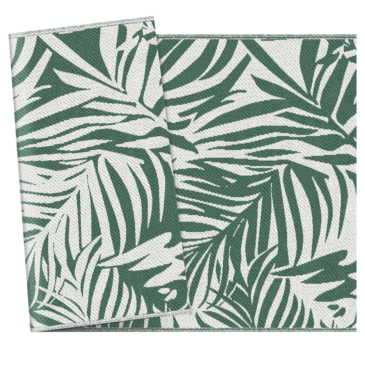 Outsunny Outdoor Rug Reversible Mat Plastic Straw Rug Portable RV Camping Mat for Garden Deck Picnic Indoor, 152 x 243 cm (5 x 8 ft), Green & White