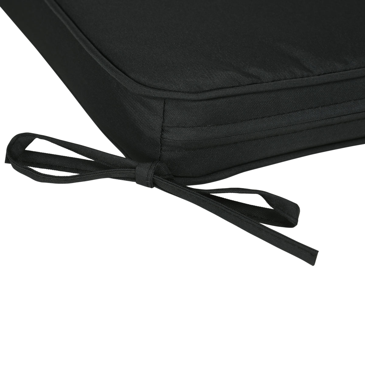 Outsunny Set of 6 Chair Cushion Seat Pads Dining Chair w/ Straps Indoor Outdoor Removable Tie On Garden Patio, Black