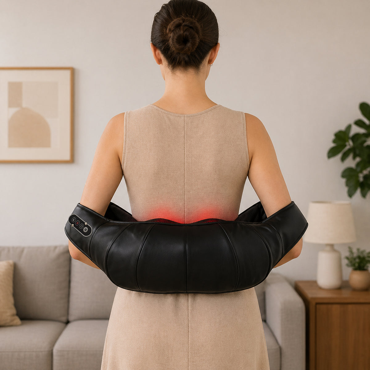 HOMCOM Neck and Shoulder Massager with Heat, Deep Tissue Shiatsu 3D Kneading Massager for Neck, Back, Waist, Foot and Leg
