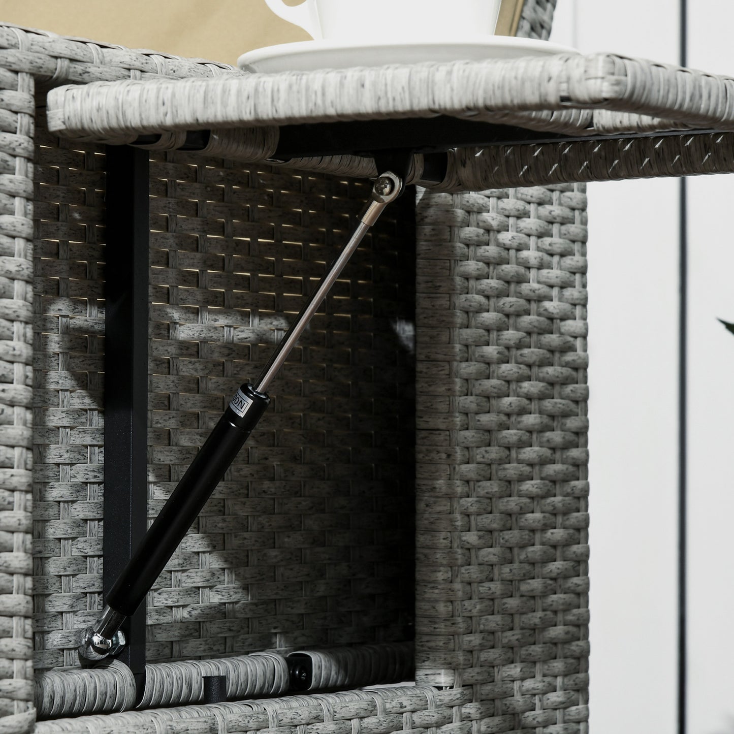 Outsunny rattan side table with an internal support strut beneath the top