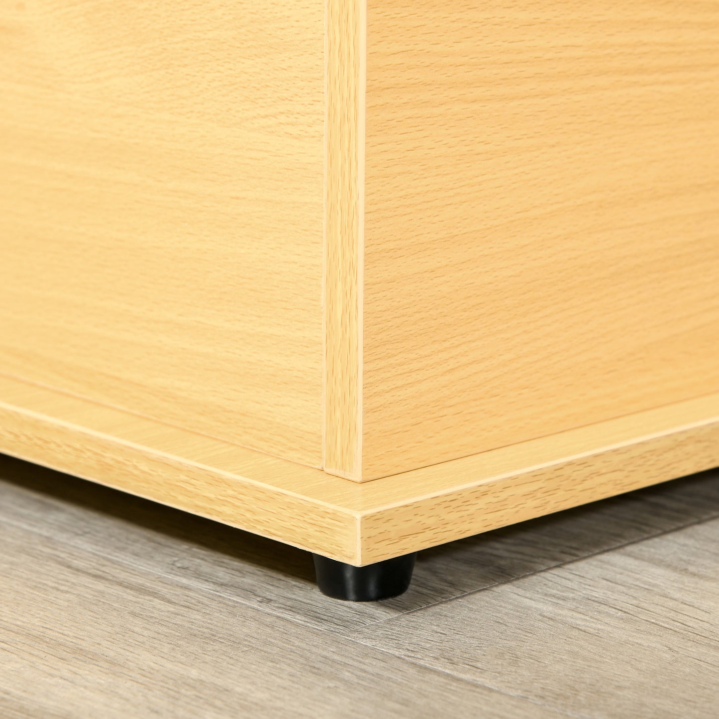 HOMCOM Storage Chest, Large 113L Blanket Box, Shoe Bench with Safety Hinged Lid, Storage Trunk, Bed End Bench for Bedroom, Hallway, Living room, Playroom, 100 x 40 x 40cm, Burlywood