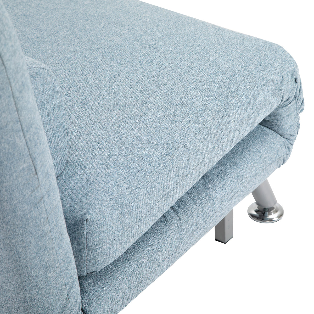 HOMCOM Single Sofa Chair Bed, Linen Fabric 3-in-1 Convertible Sleeper Chair with 5-Position Adjustable Backrest, 75cm Wide Seat, Pillow for Living Room, Bedroom, Sky Blue