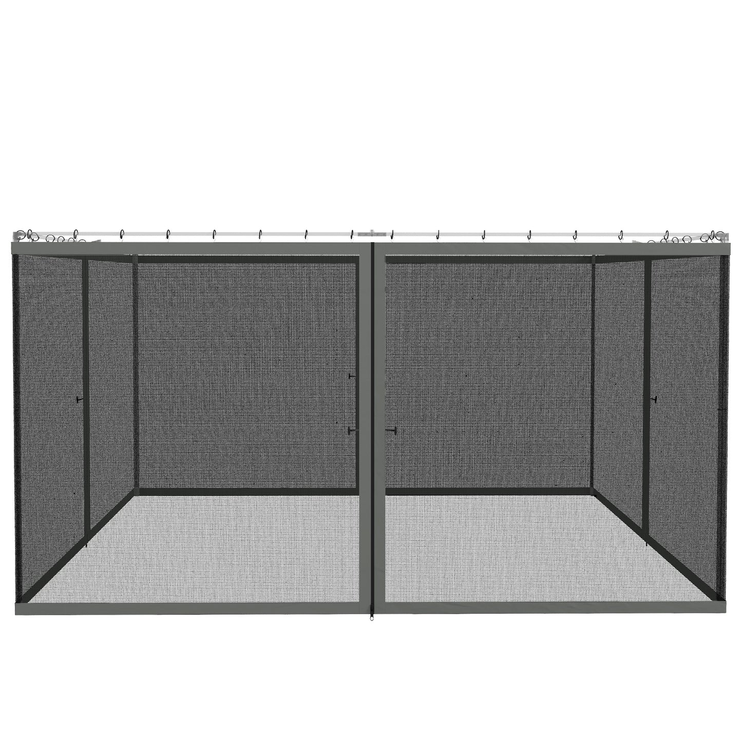 Outsunny 352 x 207cm Universal Replacement Mesh Sidewall Netting for Patio Gazebos and Canopy Tents, (Sidewall Only) Dark Grey