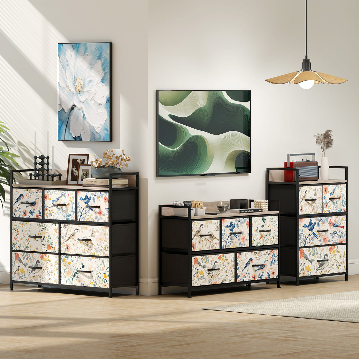 HOMCOM 5-Drawer Chest of Drawers - White