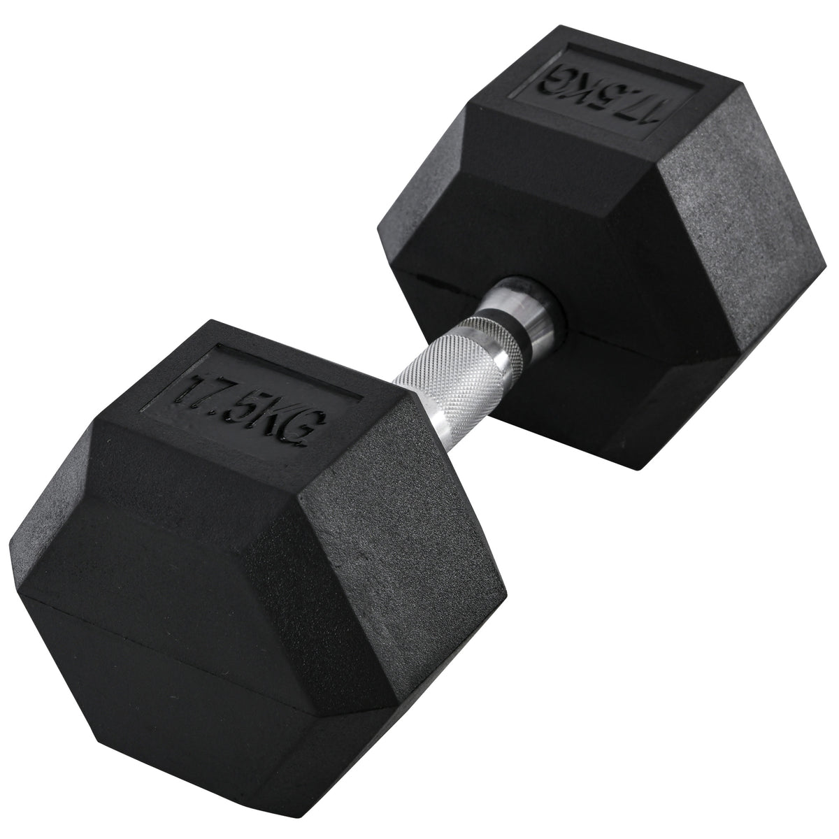 Photo of HOMCOM 17.5KG Single Rubber Hex Dumbbell Portable Hand Weights Dumbbell Home Gym in Gym colour on a white background