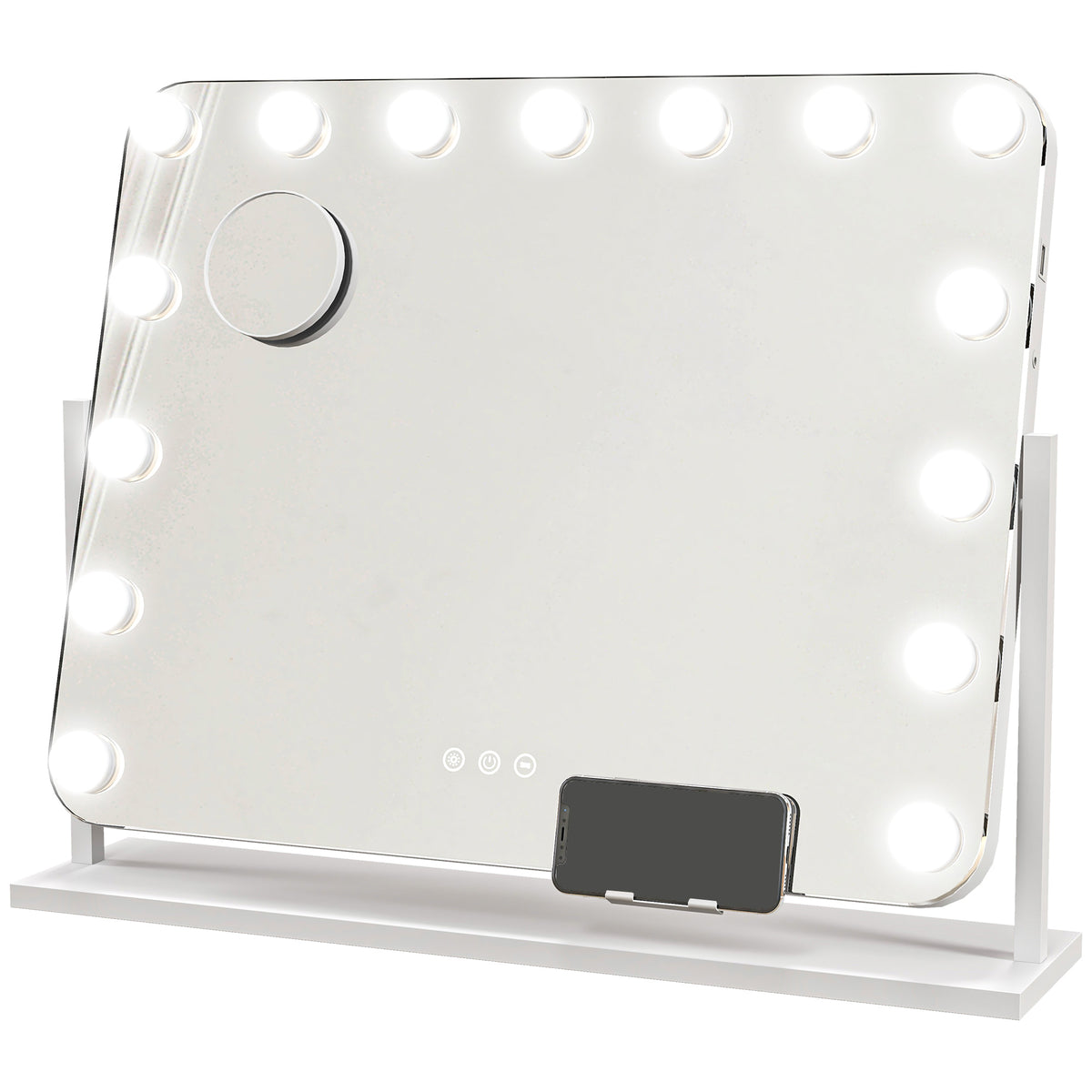 Photo of HOMCOM 14 LED bulb Tabletop Makeup Mirror, with Adjustable Settings in Settings colour on a white background